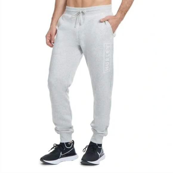 Hurley Heather Grey Boxed Logo Fleece Jogger S - Picture 2 of 7
